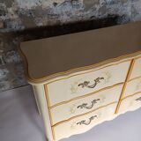 Commode double jaune pale