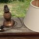 Art Deco turned wood lamp