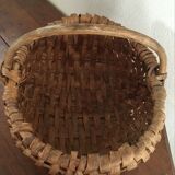 Old basket in chestnut wood strips