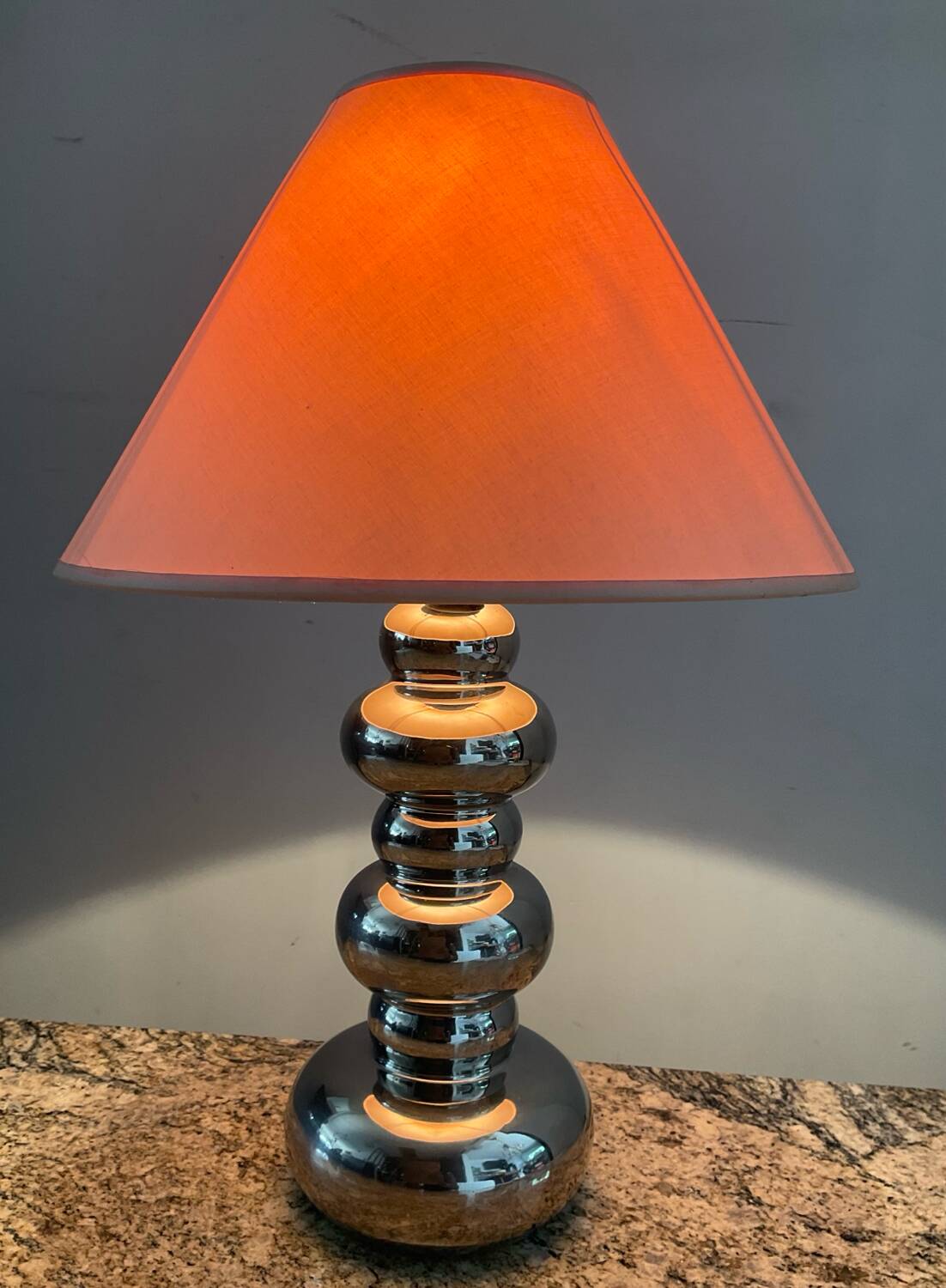 Vintage chrome ceramic lamp