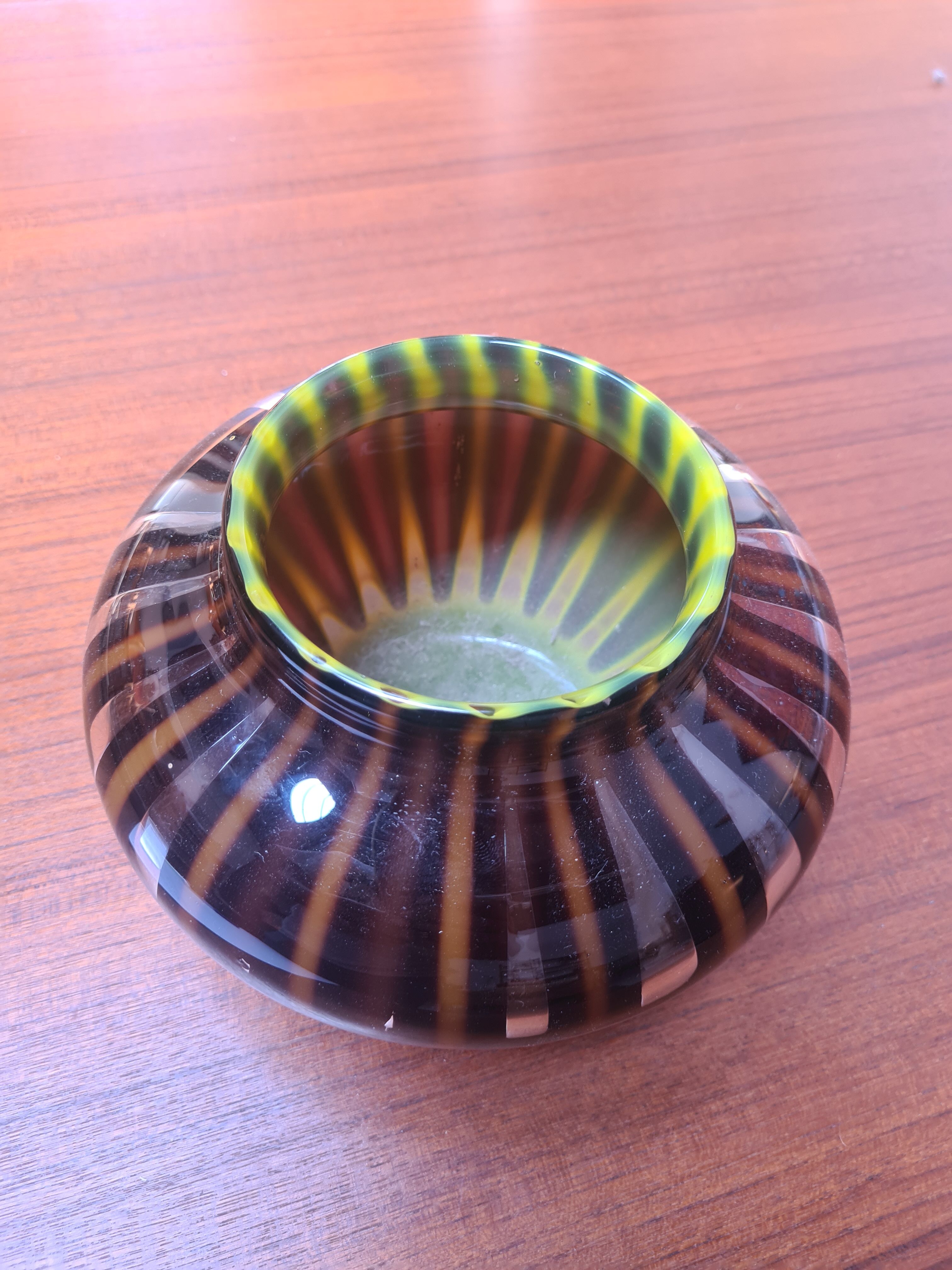Vase en verre multicolore verly's art deco 1930