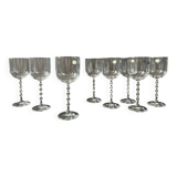 set of 8 genuine crystal wine glasses with Venetian beads