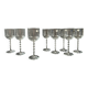 set of 8 genuine crystal wine glasses with Venetian beads