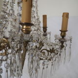 Napoleon III chandelier with crystal pendants, signed Portieux 19th century