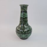 Grand vase en céramique terre-mêlée verte de Jean Gerbino Vallauris