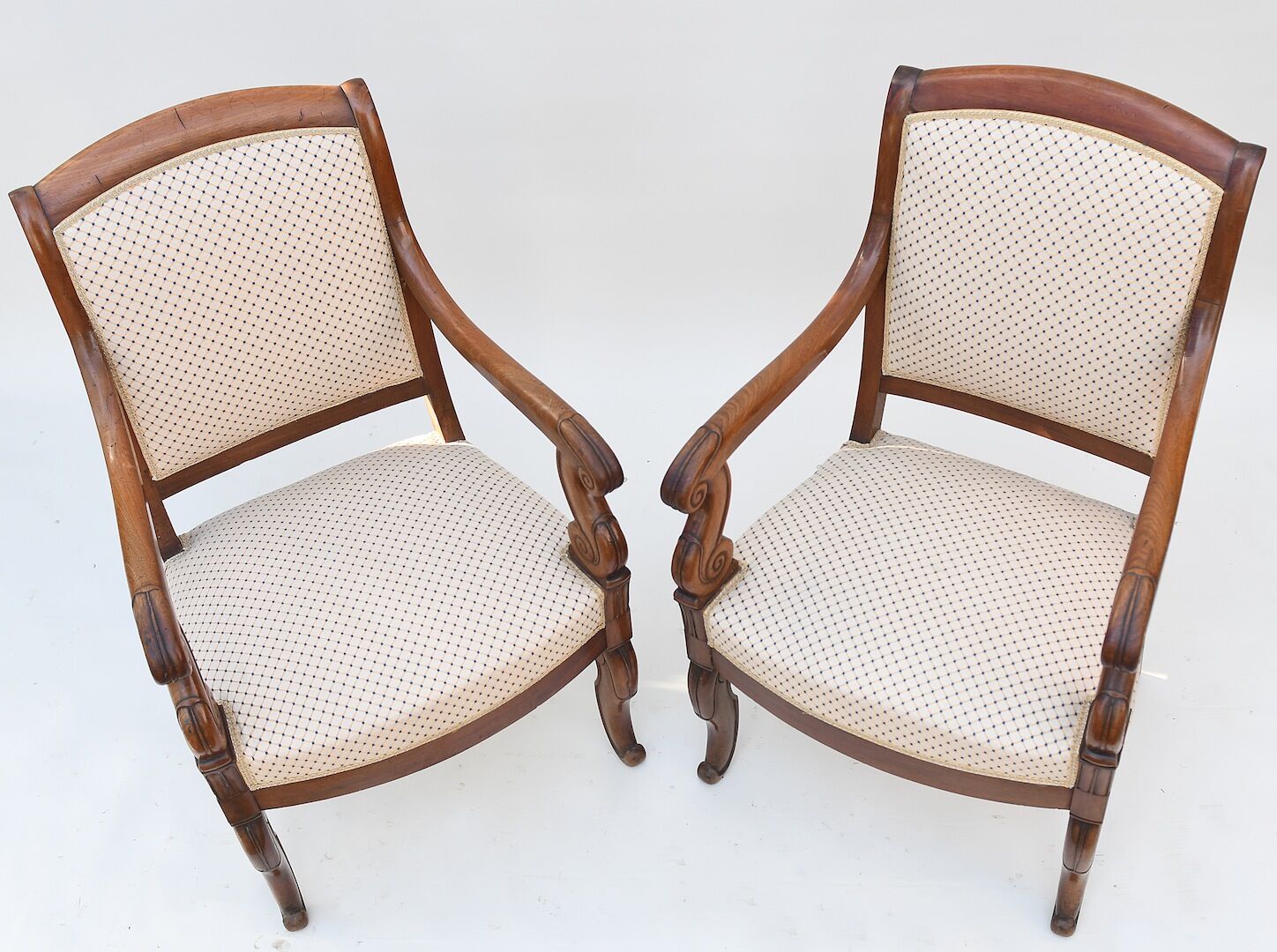 Pair of Restoration-style armchairs