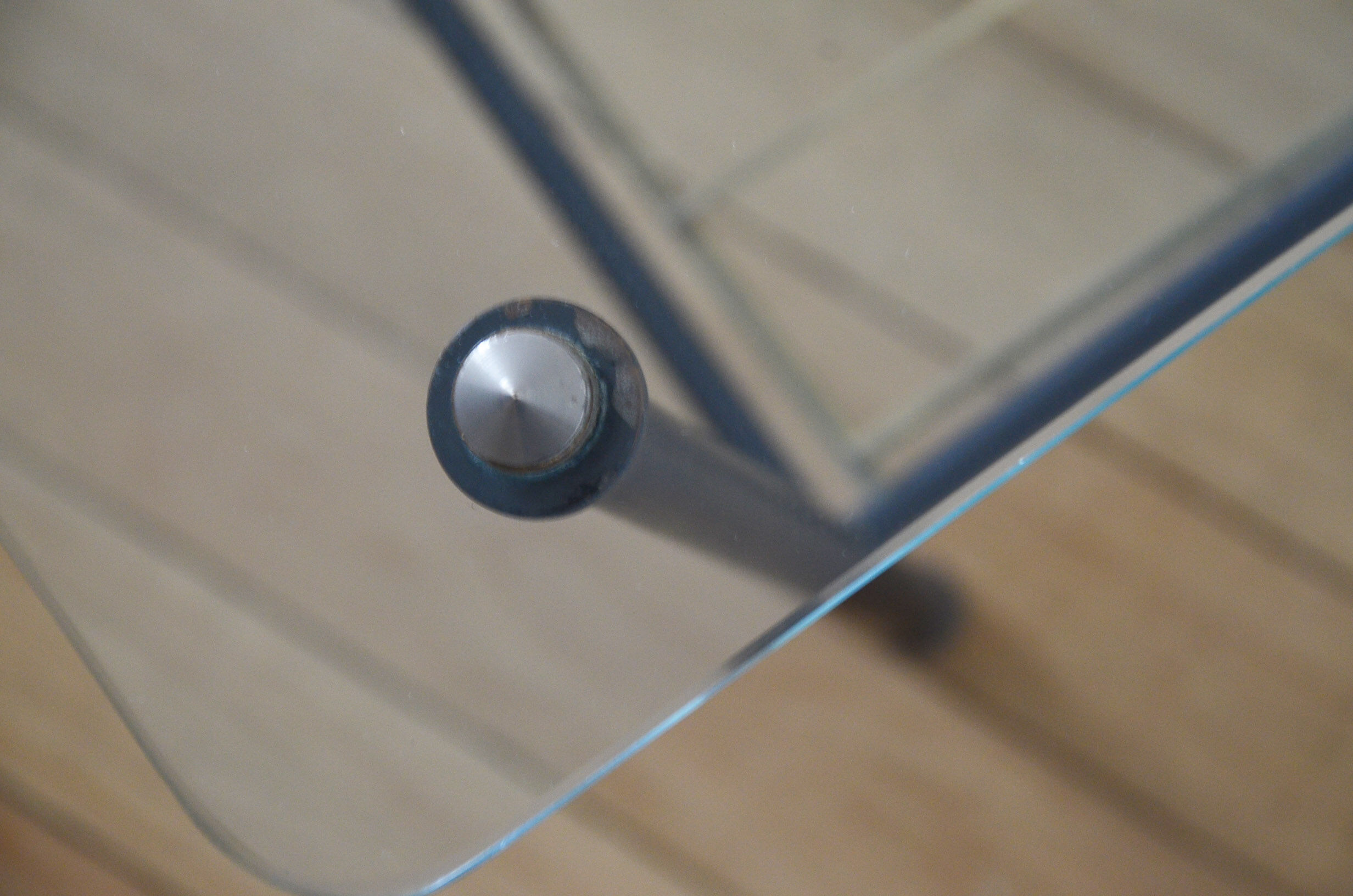 Glass coffee table door magazines 50s