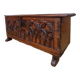 Old Gothic chest 17th century solid oak