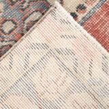 4x7 Shades Of Red Beige Oriental Vintage Rug, 126x220Cm SK 2638