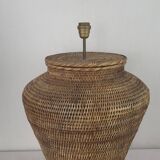 Woven rattan lamp base