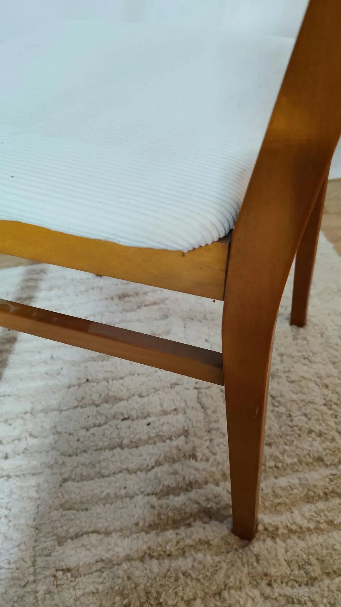 Set of 2 vintage Scandinavian chairs in teak and corduroy, 1960s
