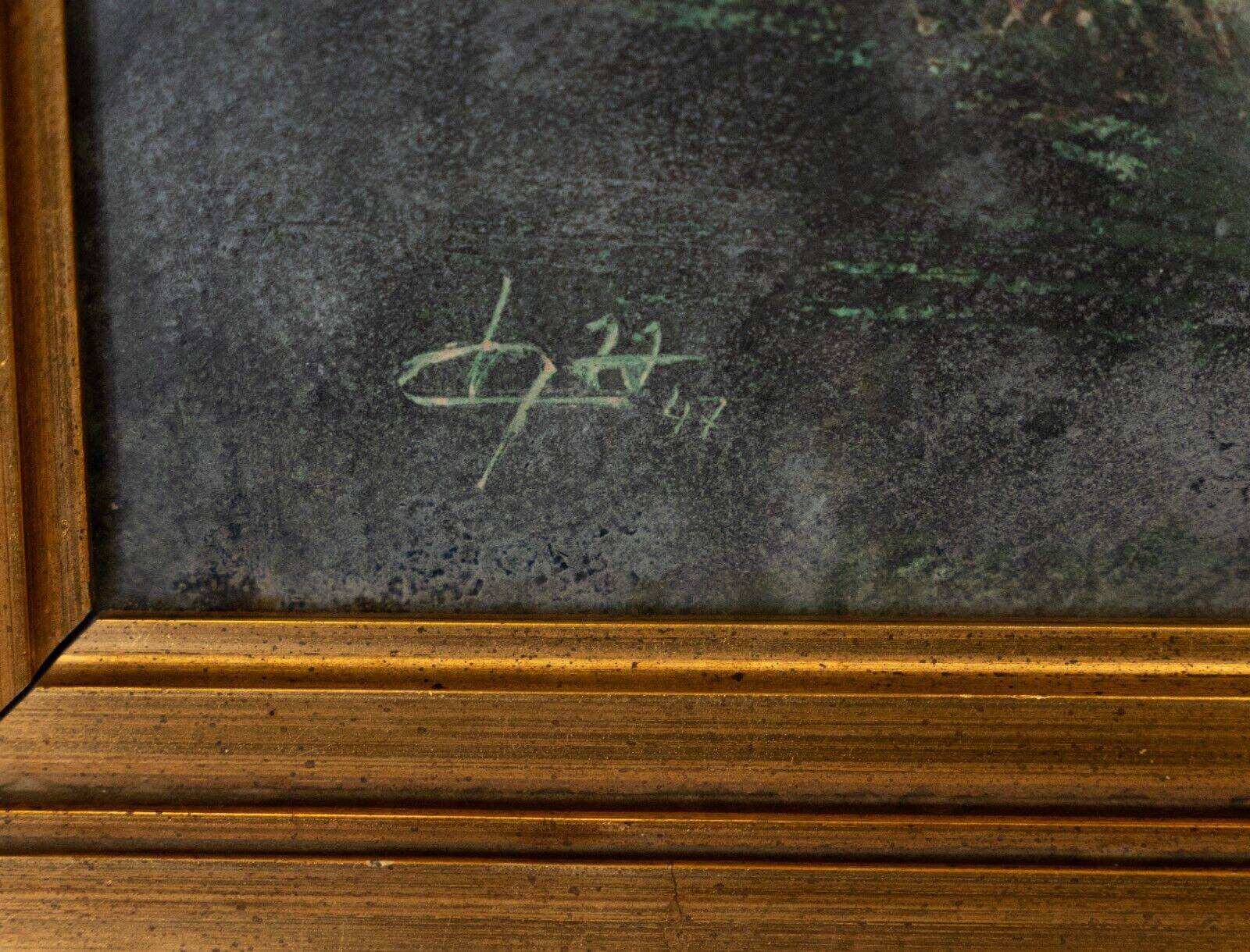 Watercolor on cardboard by Chab XXth tree 1947