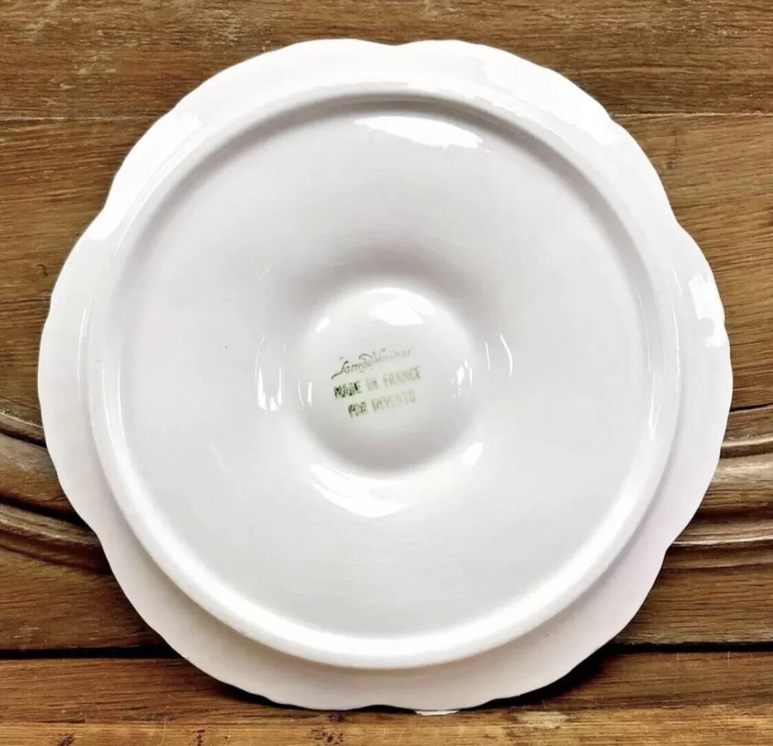 6 assiettes à huîtres blanche barbotine Sarreguemines