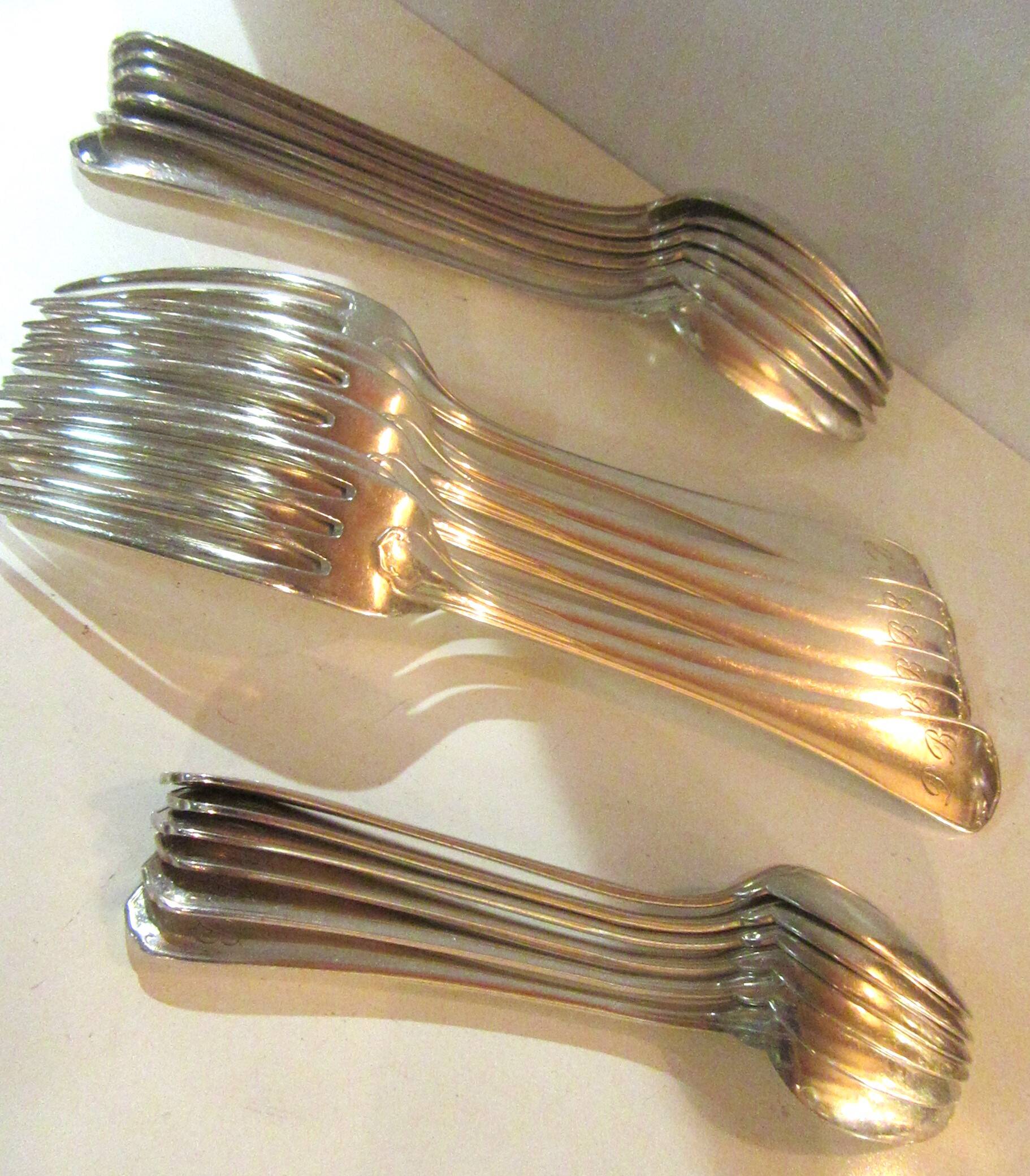 Christofle cutlery Japanese model 6 forks 6 tablespoons 6 teaspoons