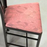 Giorgetti Italian Design High Back Dining Chairs with Pink Upholstery 1980s