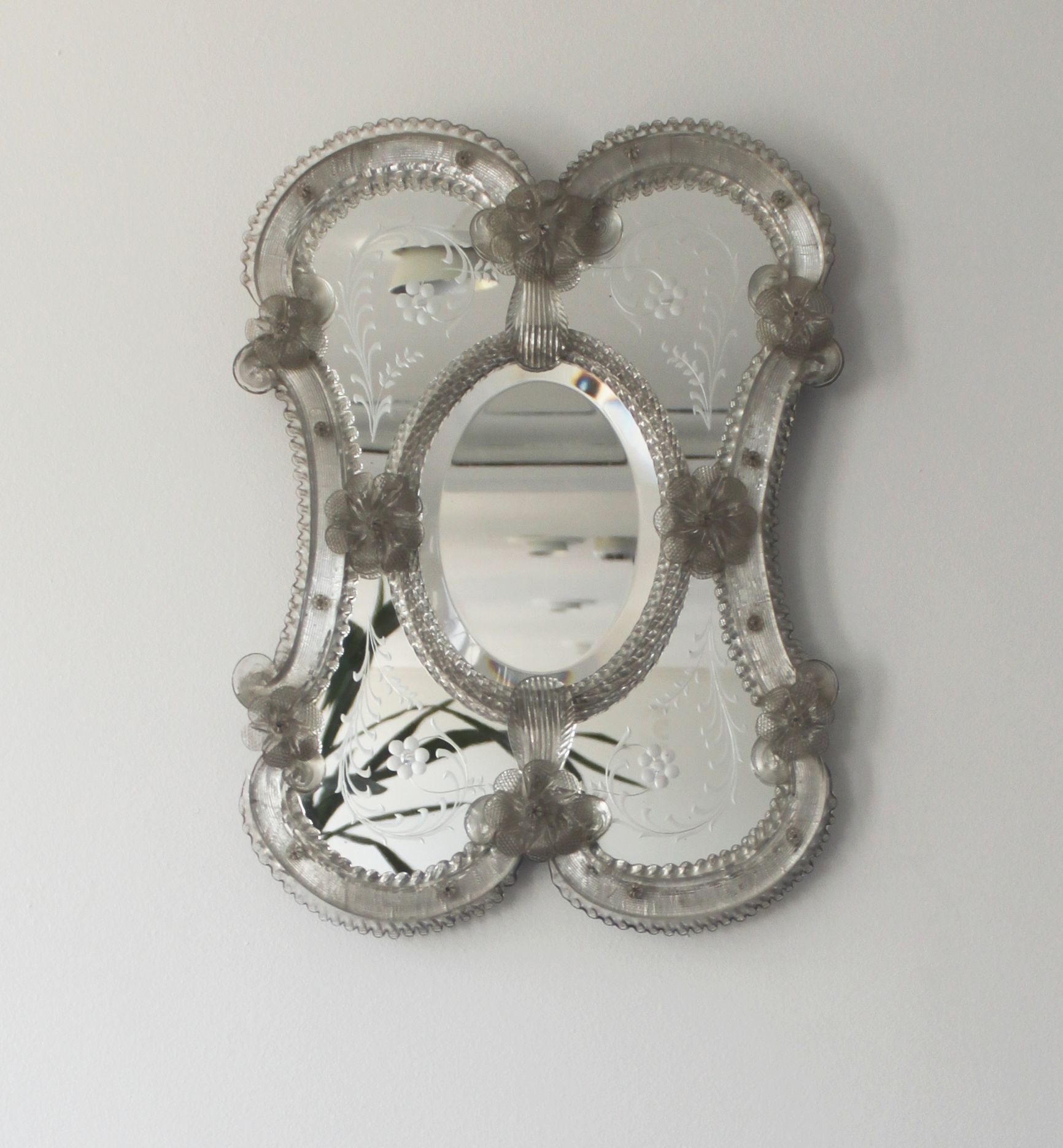 Venetian Murano glass mirror, Italy, 50s