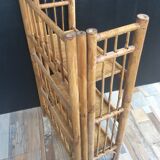 1960s rattan bamboo shelf