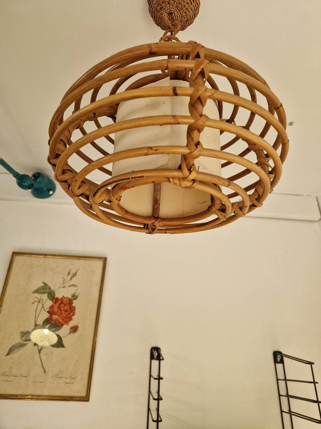 Rattan basket chandelier pendant light