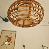 Rattan basket chandelier pendant light