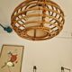 Suspension lustre corbeille en rotin