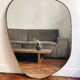 Irregular trapeze mirror organic brass black minimalist