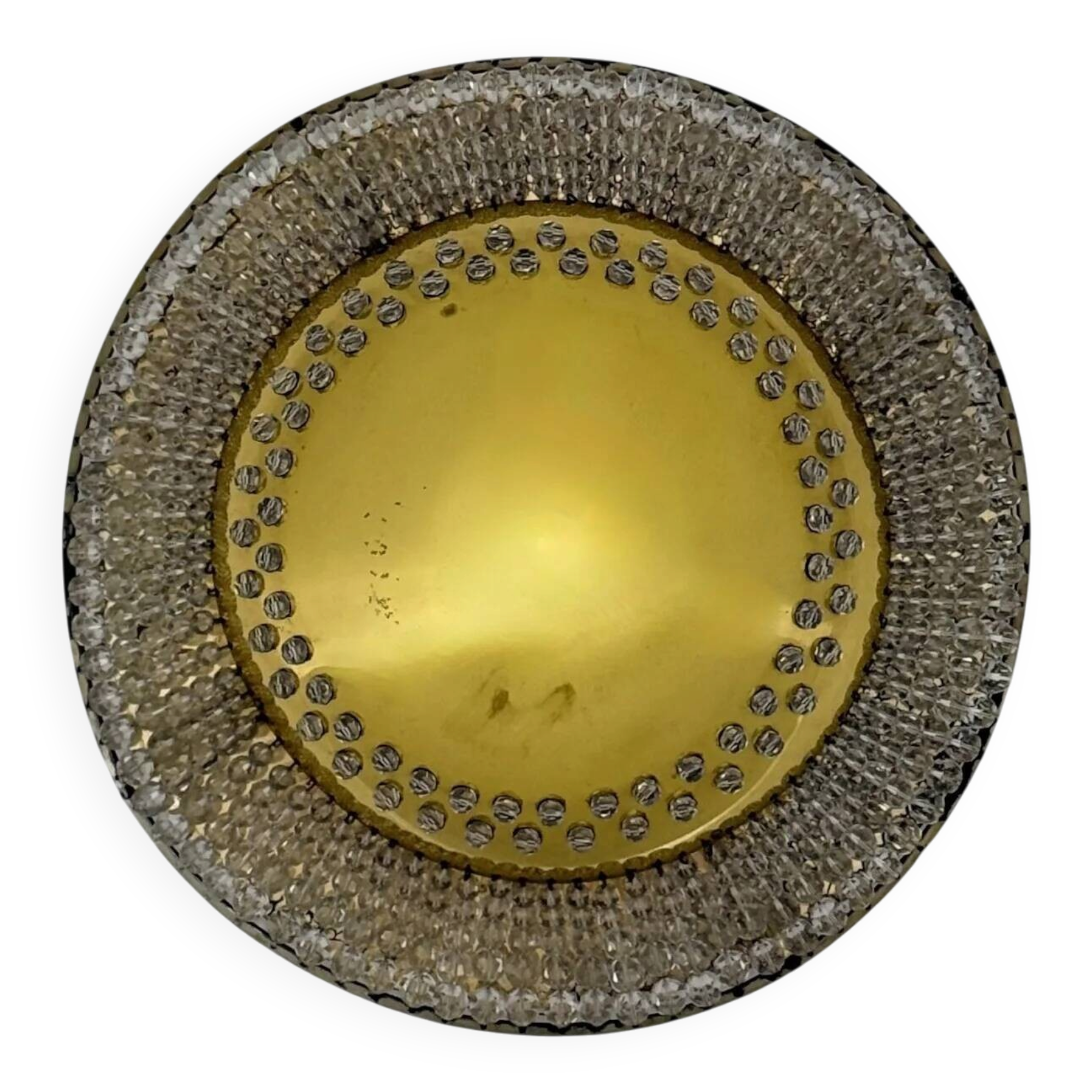 Unique modernist design crystal glass and brass wall light, Austria 1950s