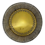 Unique modernist design crystal glass and brass wall light, Austria 1950s