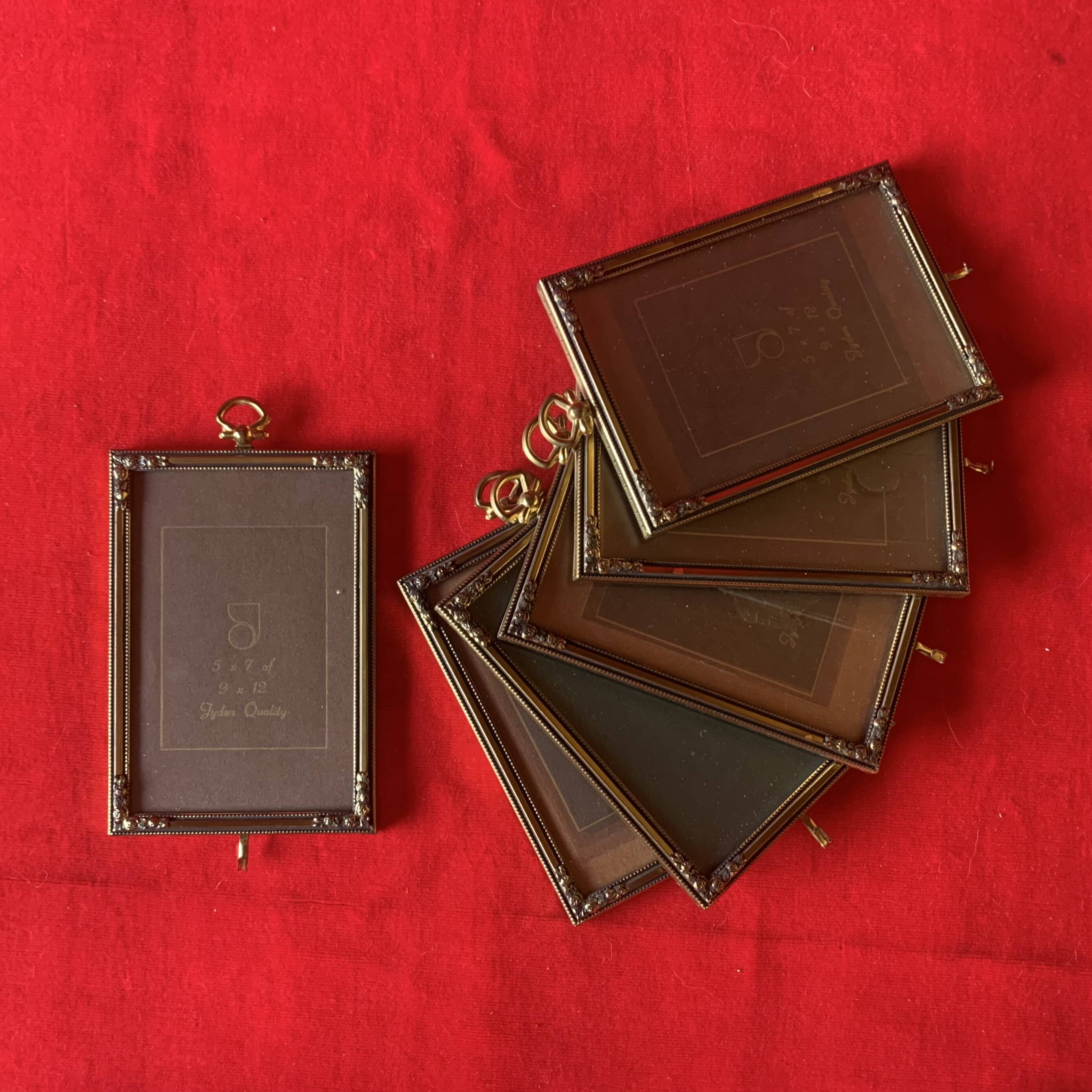 Set of 6 Jyden Vintage Gold Brass Picture Frames