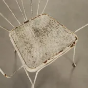 Vintage white lacquered iron garden chairs, Italy, 1950s