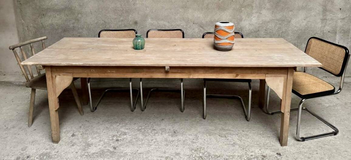 Large farm table solid wood draper table Length 240 cm