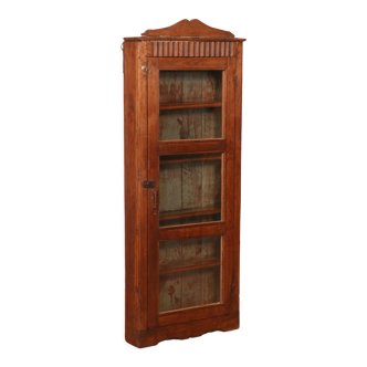 old Art Deco wall display case in Burmese teak