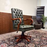 Classic English Chesterfield Desk Chair Green