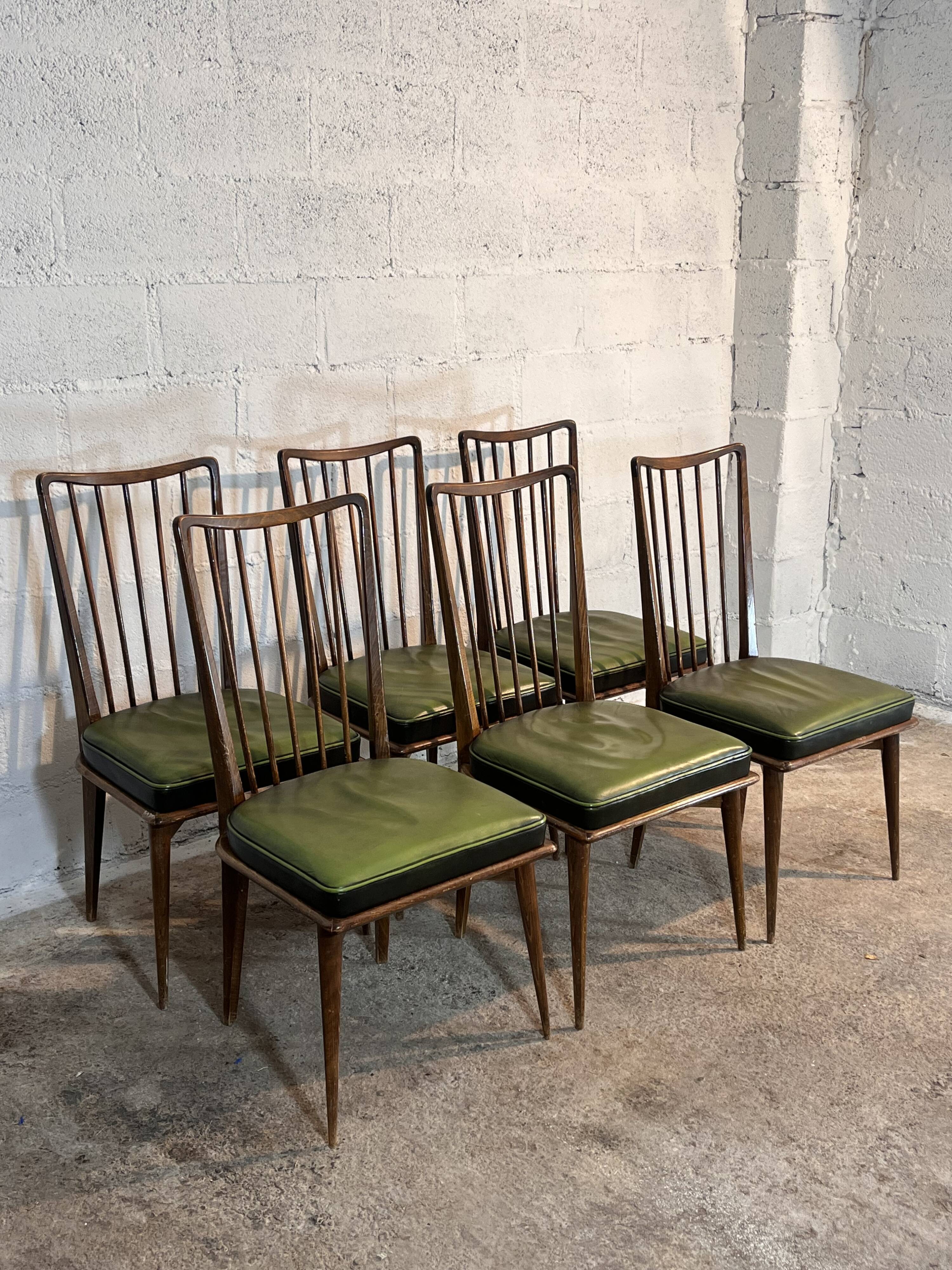 Chaises de salle à manger, Charles Ramos 1950s