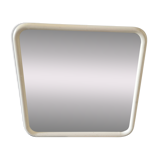 Vintage white tubular mirror from Italy, 70s
