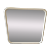 Miroir tubulaire blanc vintage Italie 70s