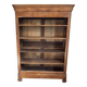Grande bibliothèque vintage en acajou ouverte avec cinq étagères réglables.