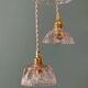 Vintage triple suspension lampshade in glass and cut crystal - collection