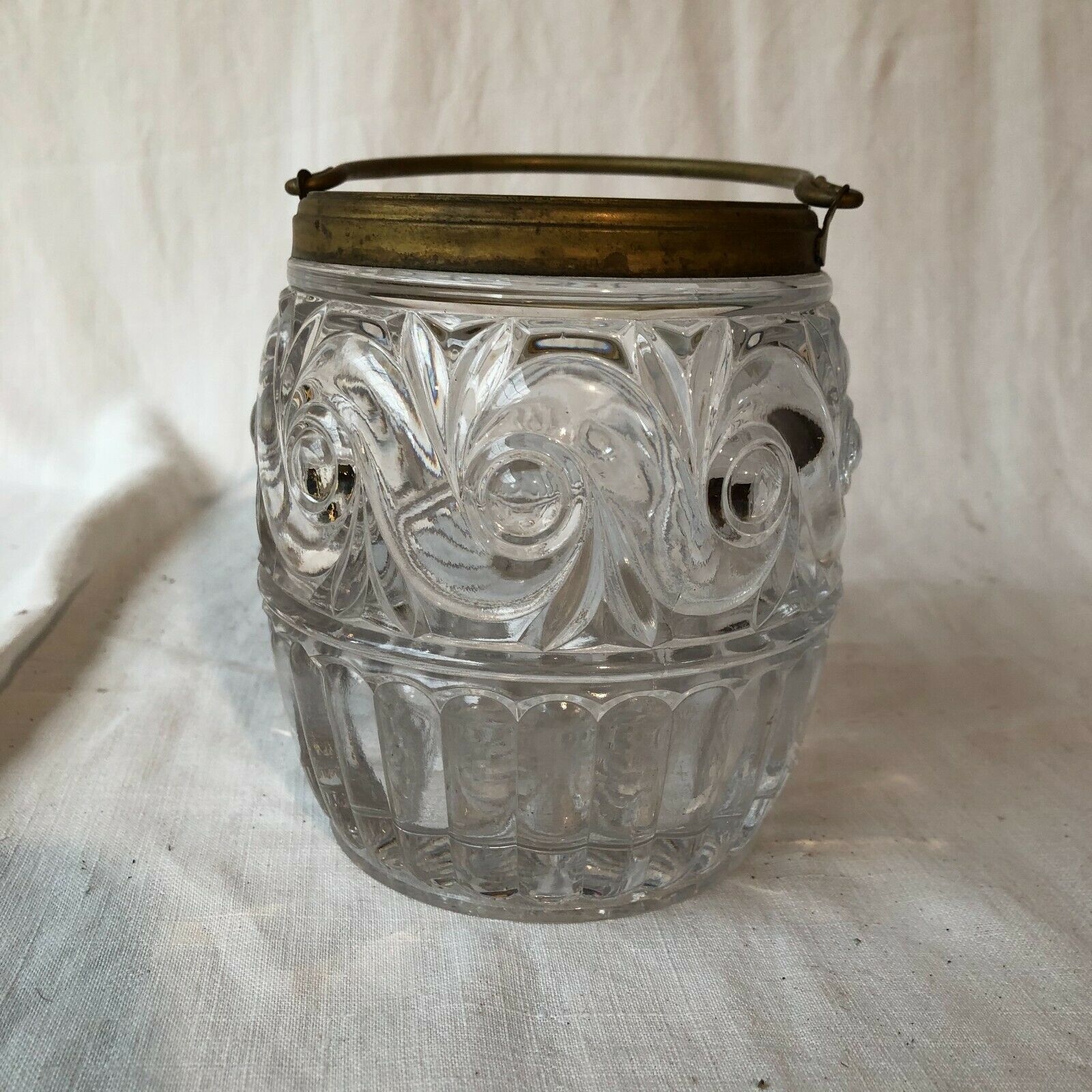 19th century glass or molded crystal ice bucket