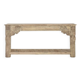 Console bois sculpté 182x46x85 naturel