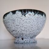 Accolay stoneware bowl - black & white lava glaze