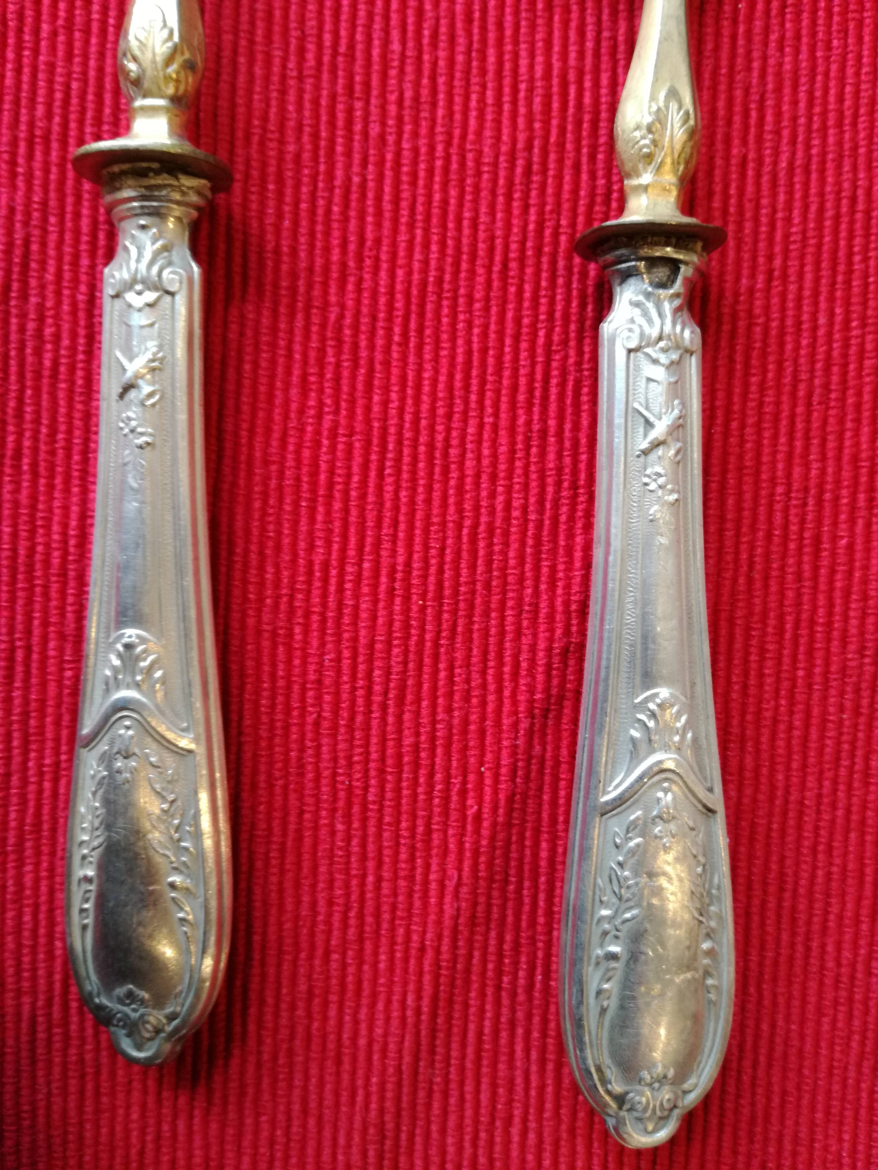 Cutlery with mignardises Late nineteenth silver and vermeil