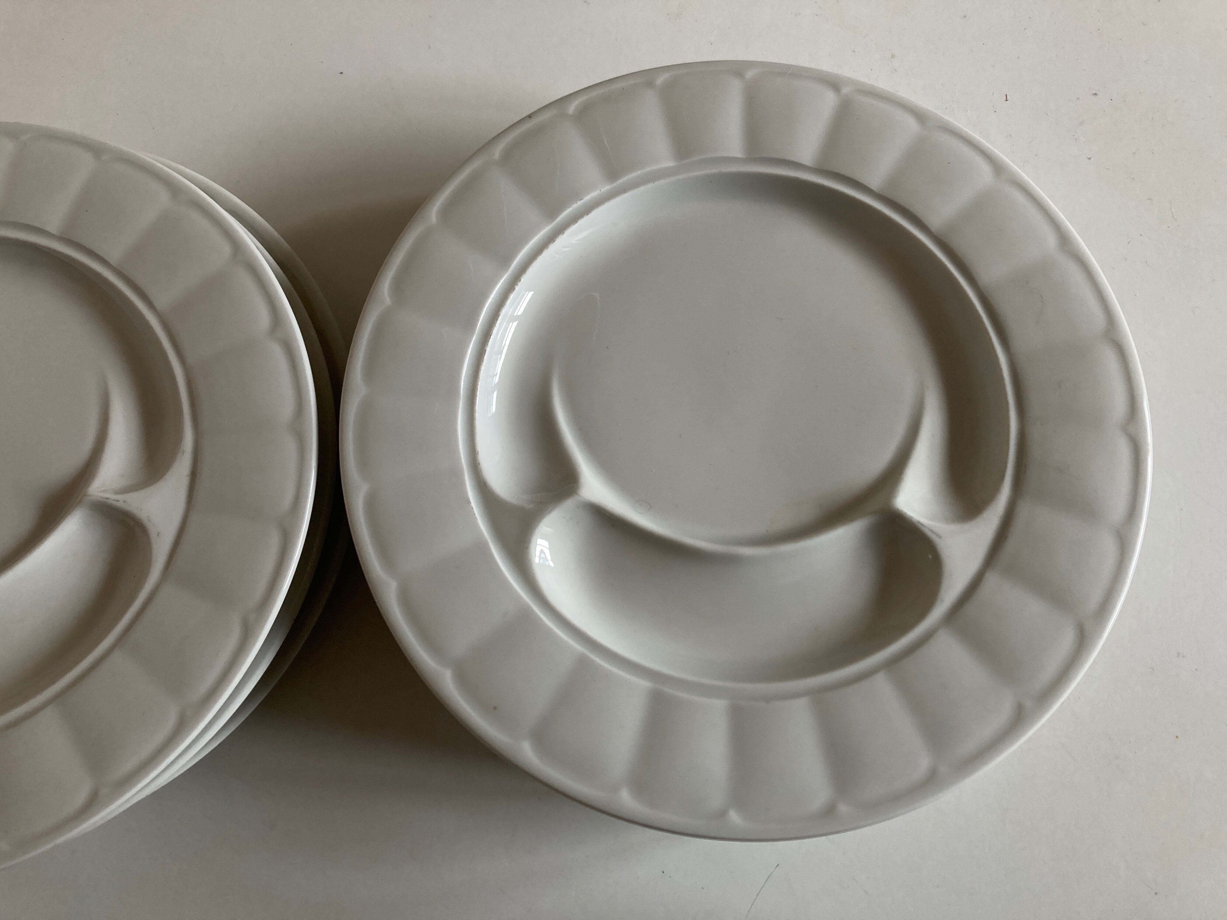 Set of 6 porcelain asparagus plates 1960