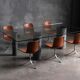 Marble and Glass Dining Table by Massimo Vignelli, Italy, 1980s