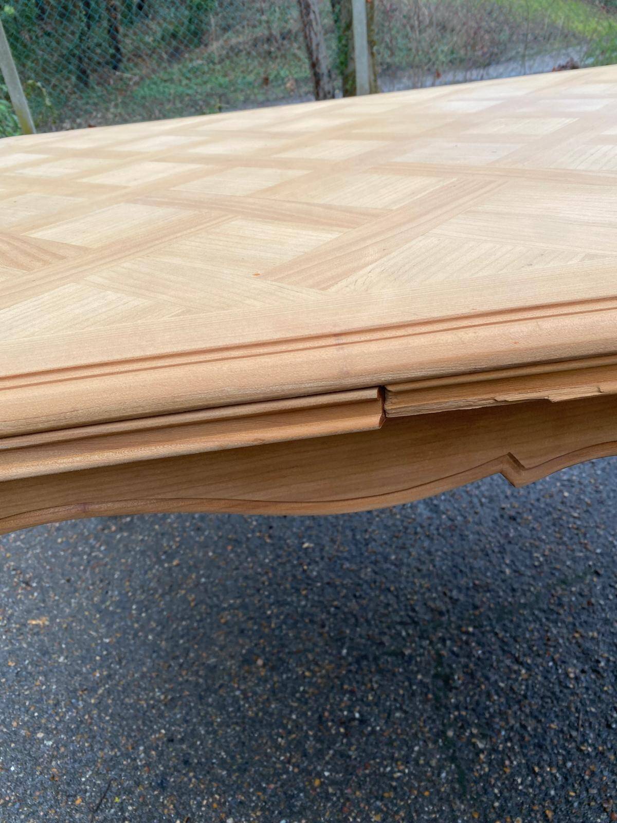 Louis XV extendable dining table from the 20th century, renovated in cherry wood, 250cm.