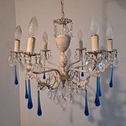 Vintage Italian Chandelier Murano Electric Blue