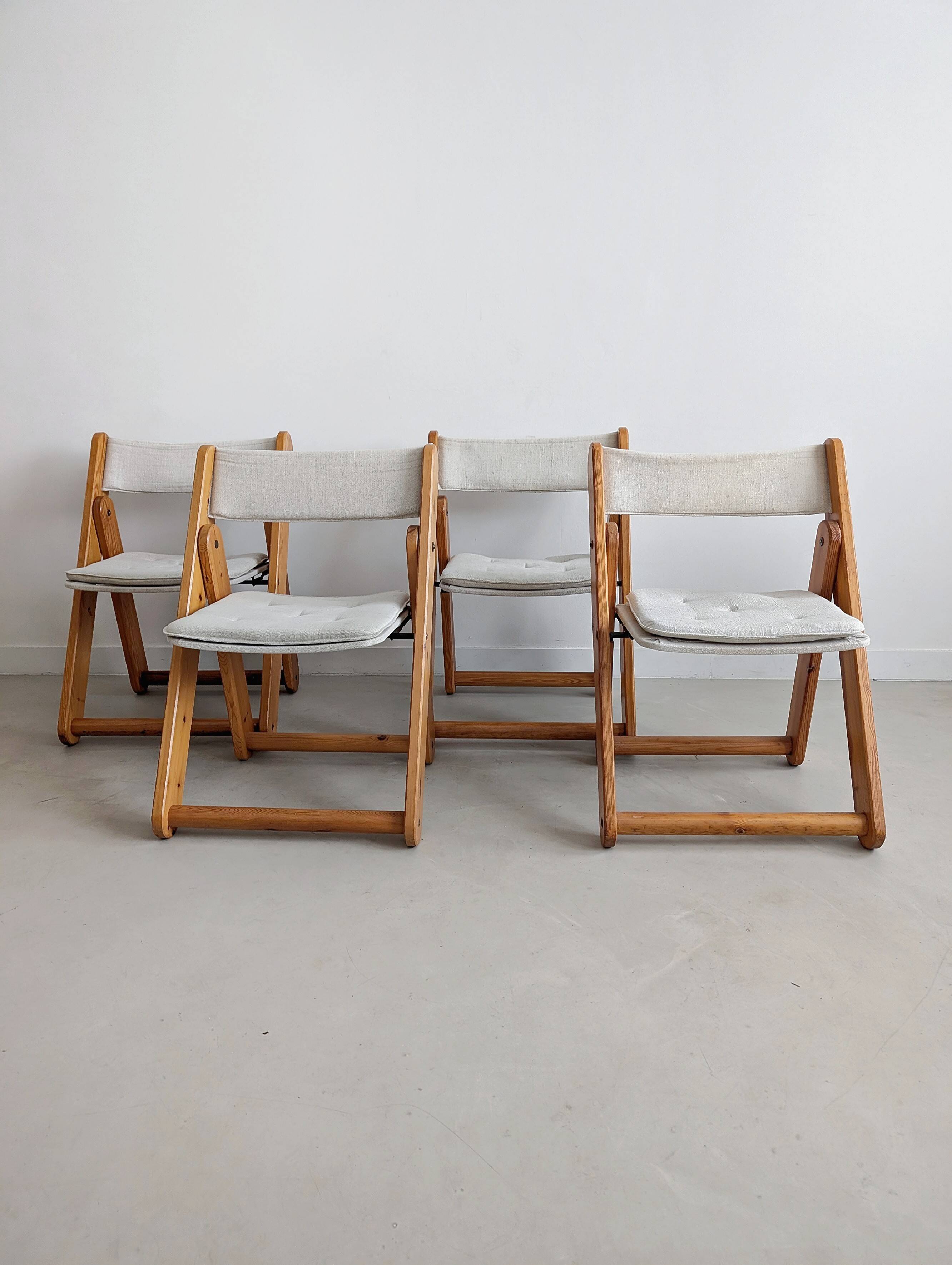 Set of 4 'Kon-Tiki' Folding Chairs by Gillis Lundgren for IKEA 1970s