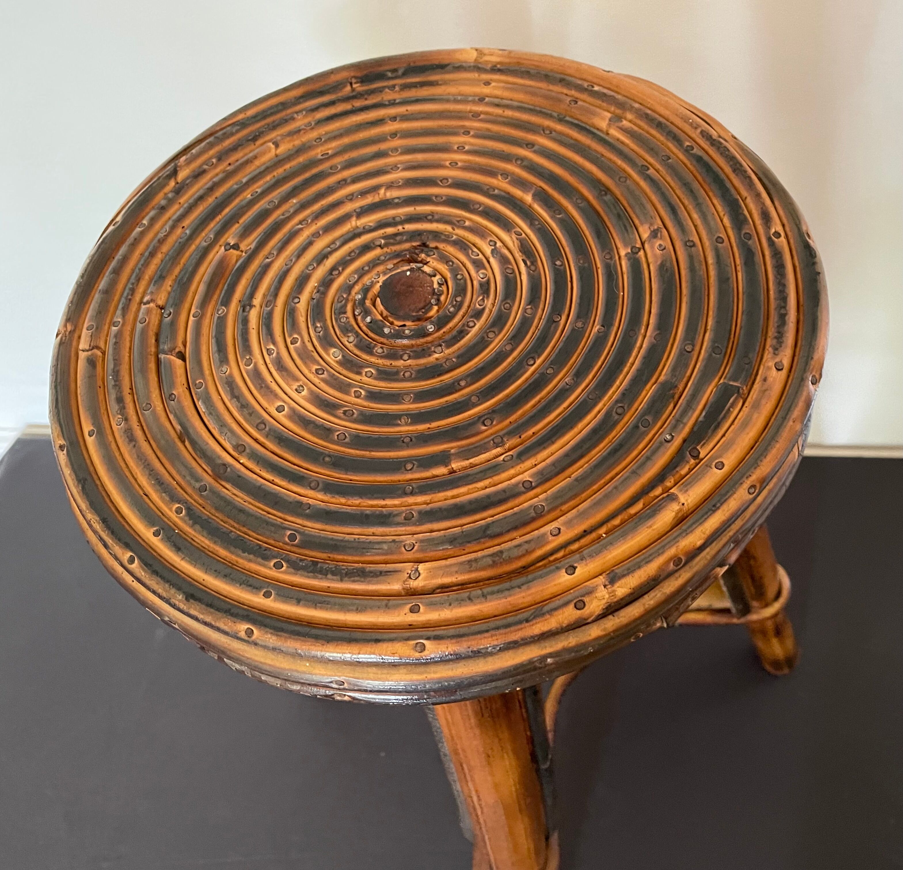 Smoked bamboo stool
