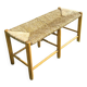 Wood and straw bench