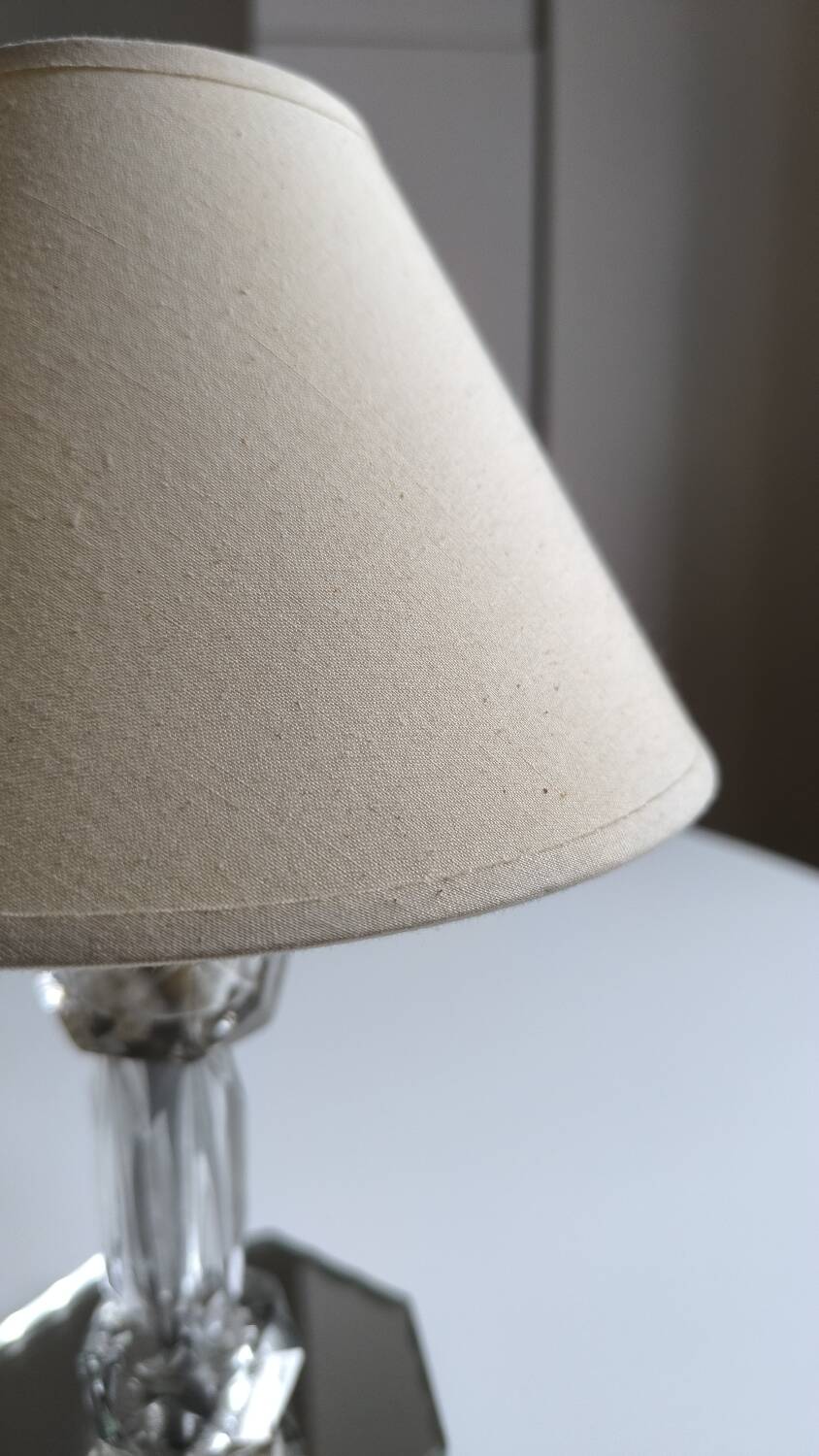 Table lamp in chiseled glass and beveled mirror 1950