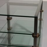 Table d'appoint, console sur roulettes Peter Ghyzcy, années 1970